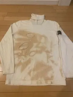 Stone Island オリジナルダメージ、カラー加工　ホワイトタートルネック