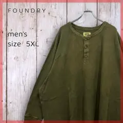 US古着★FOUNDRY★ロンT★カットソー★ヘンリー★ワッフル★ビッグサイズ