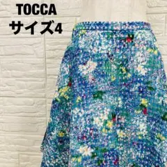 TOCCA 青 花柄フレアスカート スタイルアップ 大人女子 上品【2441】のサムネイル