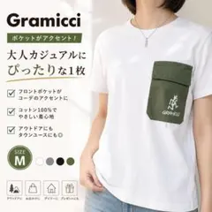 Gramicci ポケットTシャツ 白 M ロゴ 綿 カジュアルのサムネイル