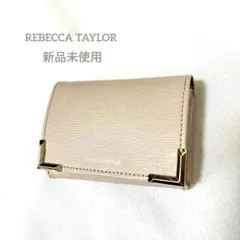 ☆新品未使用☆REBECCA TAYLOR グレージュ/桃三つ折り財布レザーのサムネイル