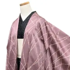 羽織　変わり格子　抽象模様　お洒落　くすみカラー　着物　113b d ms