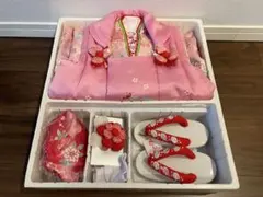 正絹 花ひめ 七五三 フルセット 着物 被布3歳 ピンク