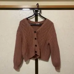 INGNI ケーブル編みカーディガン ピンク