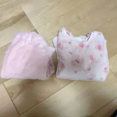 フリース長袖うさぎ柄パジャマ 120cm ピンク