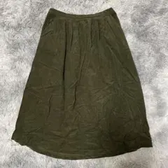 コーデュロイ フレアロングスカート カーキのサムネイル