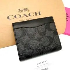新品　COACH　折り財布　カードウオレット　メンズ　人気の小銭入れ付き
