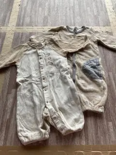 長袖ロンパース2枚セット