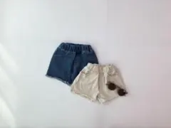 韓国子供服 SALE デニムショートパンツ(デニム80)