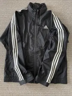 adidas ブラック ナイロンジャケット 万国旗タグ ヴィンテージ