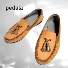 美品pedalaペダラasicsタッセルローファーモカシンシューズ22.5cm