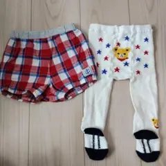 ミキハウス　Hot Biscuits ショートパンツとタイツセット