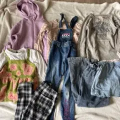 8点まとめ売り女の子120ユニクロパーカー　カットソー　デニム