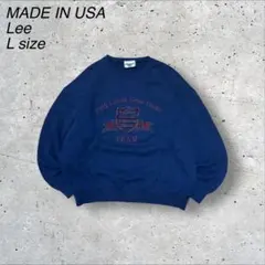 古着ビンテージUSA製Leeリー90s90年代Lネイビー紺スウェット