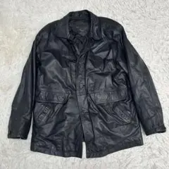 ✴︎ 本革 牛革 レザージャケット 中綿入り キルティング 黒 ヴィンテージのサムネイル