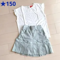 レピピ ❤︎ 袖フリル レースTシャツ & ジェニィ ❤︎ 裾プリーツスカパン