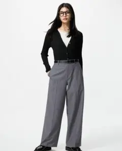 スマートワイドパンツ　グレー　XL