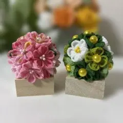 つまみ細工　おひな様　桜と橘飾り