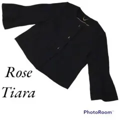 【大きい】Rose Tiara ノーカラーショートコート 42 フレアスリーブ