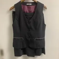 ALPHA PIER ダークグレー ストライプ ベスト