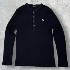 BURBERRY BLACK LABEL ヘンリーネック Tシャツ M ブラック - メルカリ