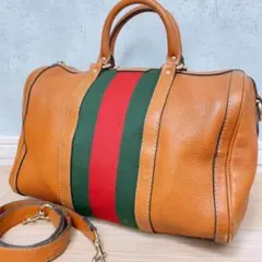 GUCCI シェリーライン 2way ボストンバッグ ハンドバッグ レザーのサムネイル