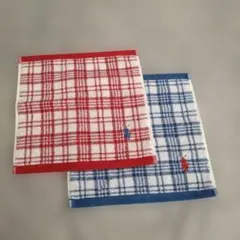 新品　ラルフローレン ハンドタオル 2枚セット25×25　チェック