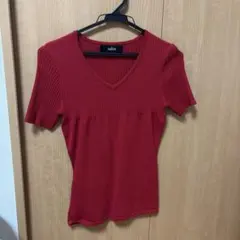 【美品】salire 半袖ニット M 赤のサムネイル