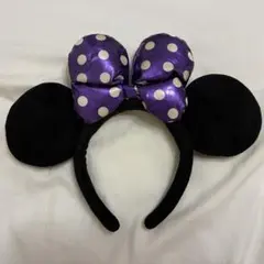 Disney ミニーマウス カチューシャ パープル ドット