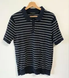 BANANA REPUBLIC ネイビー ボーダーニットポロシャツ