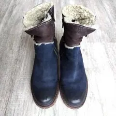 お洒落で可愛い❤ヨーロッパカジュアル ファー付きムートンブーツ 　オーストリア製