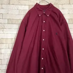 ラルフローレン BDシャツ 長袖 刺繍ロゴ ボルドー 1XB
