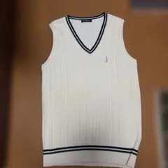 イーストボーイ　ホワイト Vネック ニット スクールベスト9号