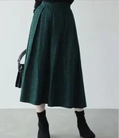 【新品未使用】edit sheen チェックタックフレアスカート fifth