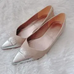 銀座かねまつ　ポインテッドトゥ フラットシューズ24㎝