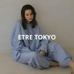 極美品＊ETRE TOKYO カーブスリーブ　バンドカラーシャツ　ブルーのサムネイル