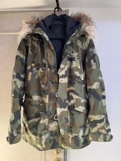 ジョンブル johnbull 迷彩柄ファー付きモッズコート