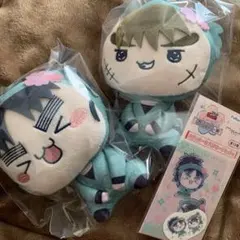 忍たま　フリューくじ　もちぴこぬいぐるみ賞　七松小平太　中在家長次　ステッカー