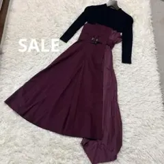 削除4/26迄 スナイデル　マテリアルドッキングニットワンピース ベルト付き