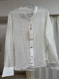 DRESSTERIOR ドットシアーブラウス ホワイト 38のサムネイル
