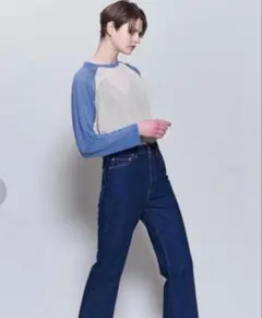 シアーラグランスリーブトップス/roku