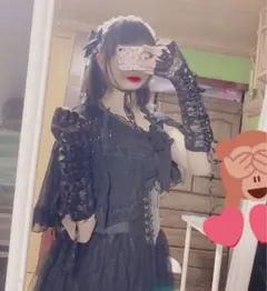 ♥ゴスロリ アームカバー 手袋 日焼け対策 黒 レース 可愛い 地雷系 ロリータのサムネイル