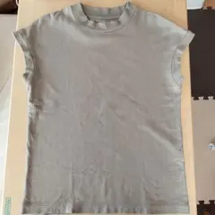 MUJI　無印良品　ベージュ ノースリーブカットソー XSフレンチ