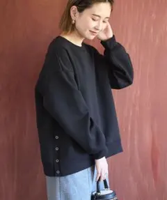 アメリカンホリック　サイドドットボタンポンチプルオーバー　ブラック　M