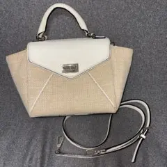 《美品Kate Spade》2way バッグ ベージュ ホワイト キャンバス