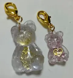 クマ型レジンチャーム2個セット