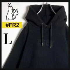 【即完売モデル】FR2★センター刺繍ロゴ入りパーカー 定番カラー L ブラック q12【人気Lサイズ】FR2☆センター刺繍 ロゴ入りパーカー 最高