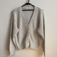 OPAQUE.CLIP MIXヤーンVネックニットカーディガン【洗濯機洗い可】