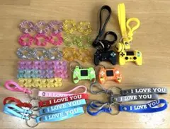 SHEIN 推し活　推し色　ハンドメイド　パーツ　くま　花　ゲーム機　まとめ売り