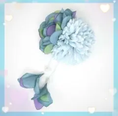 髪飾り 花飾り 七五三 和装 女の子 卒業式 小学生 つまみ細工 着物 水色 緑